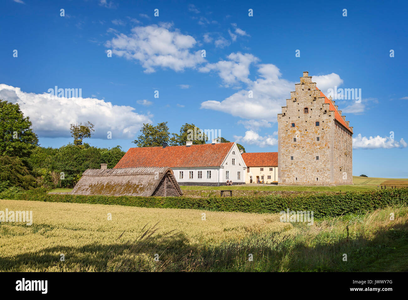 Bild der befestigten Burg Glimmingehus in Schweden. Stockfoto