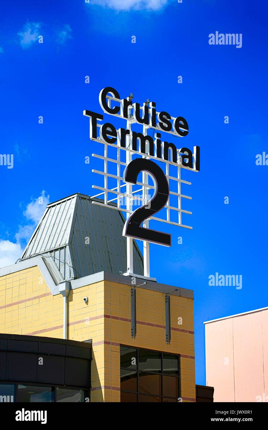 Cruise Terminal 2 Overhead anmelden Tampa, FL, USA Stockfoto