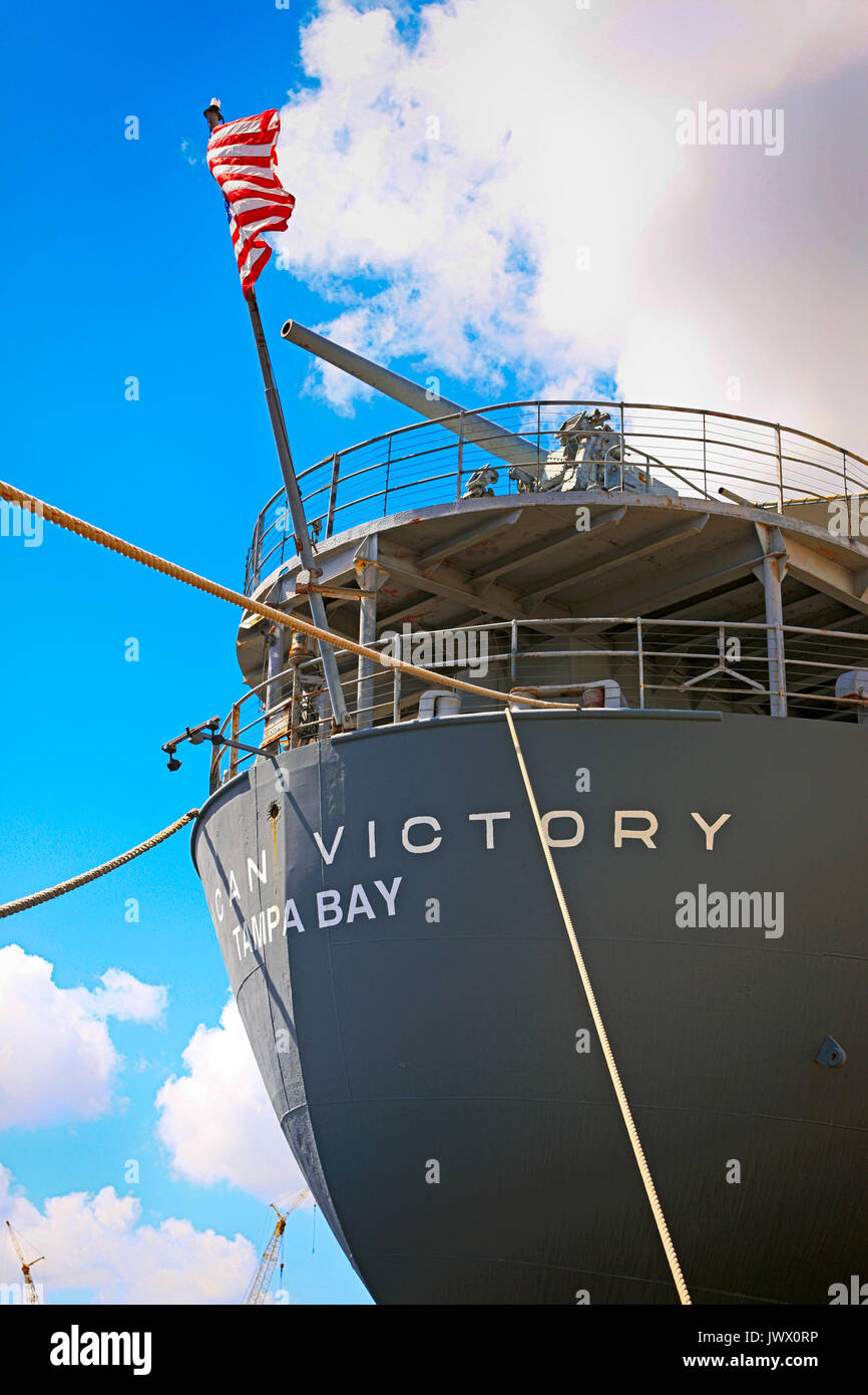 Amerikanischen Sieg WW2 Truppe Schiff in einen Hafen Tampa Bay FL, USA Stockfoto