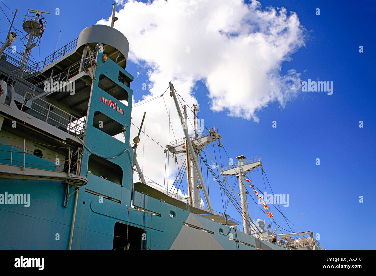 Amerikanischen Sieg WW2 Truppe Schiff in einen Hafen Tampa Bay FL, USA Stockfoto