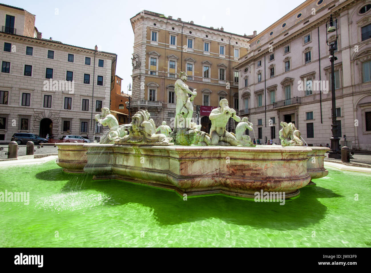 Piazza Navona - Fontana del Moro von Bernini, Rom, Latium, Italien, Europa Stockfoto