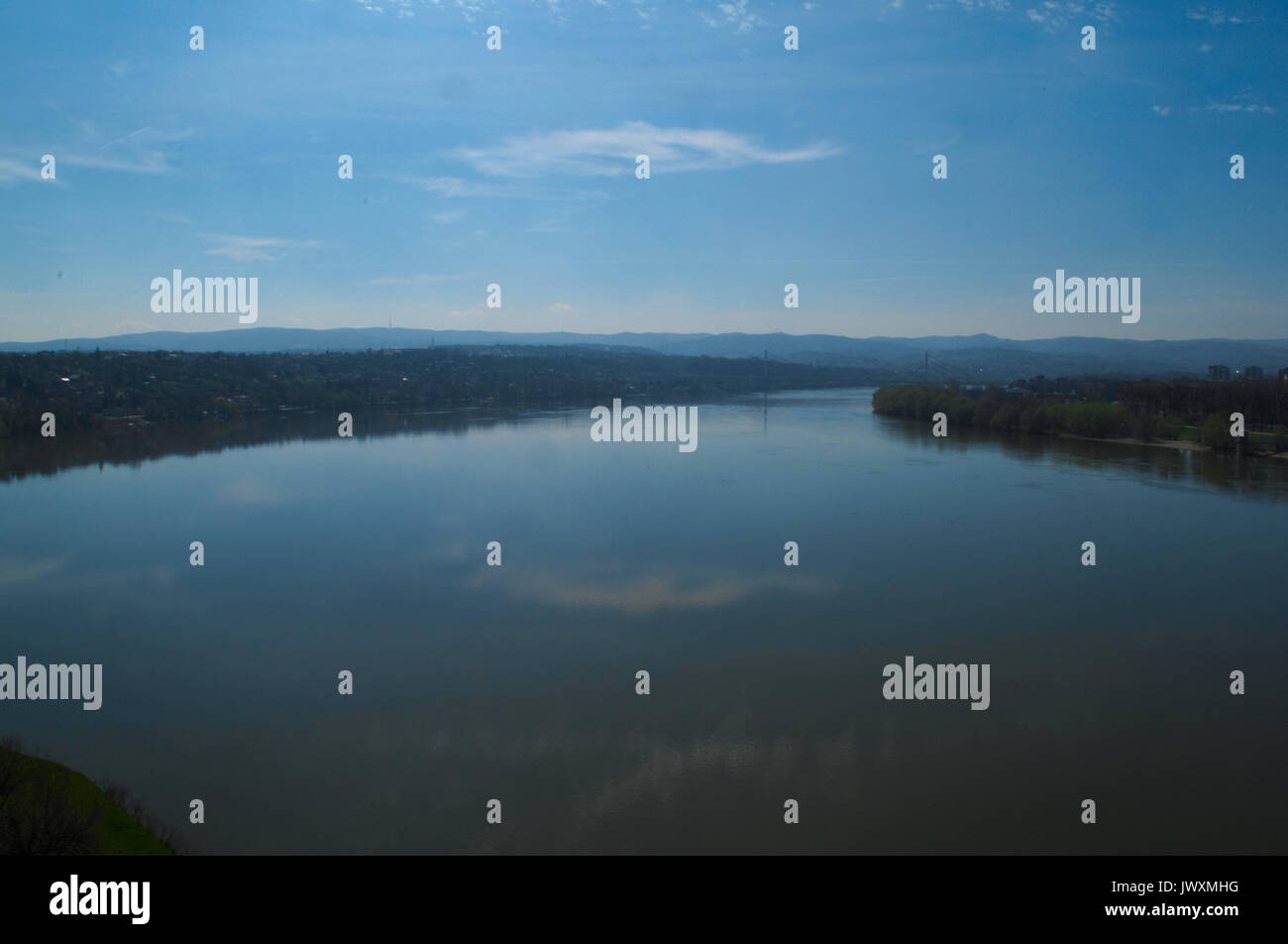 Blick auf die Donau bei Novi Sad, Serbien Stockfoto