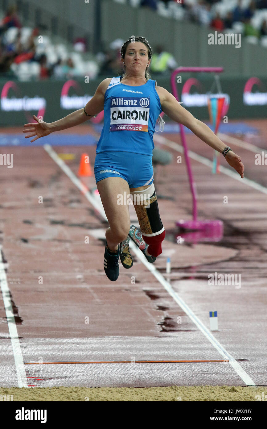 Martina CAIRONI von Italien in der Frauen Weitsprung T42 Finale auf der Welt Para Meisterschaften in London 2017 Stockfoto