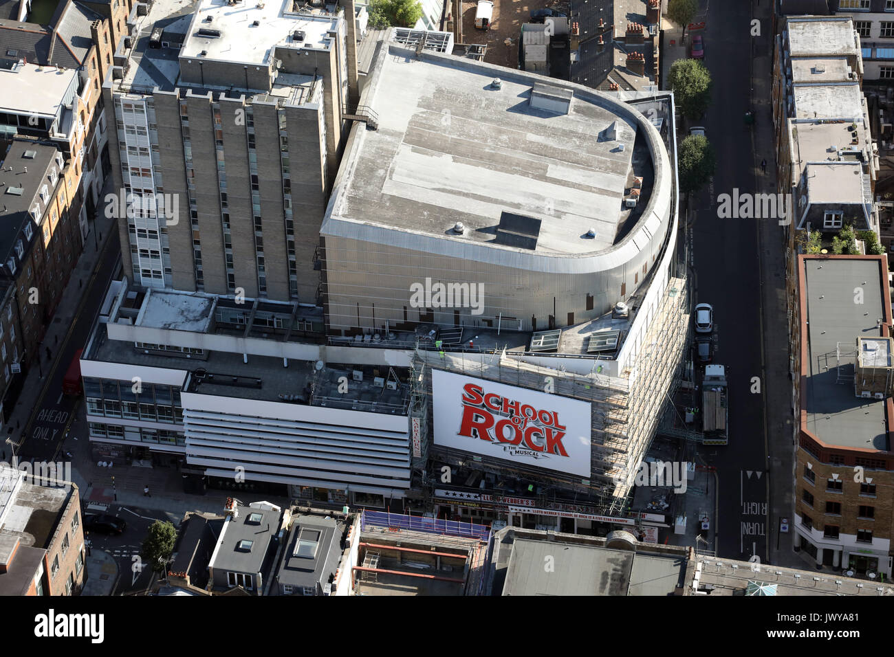Luftaufnahme von London New Theatre, London Stockfoto