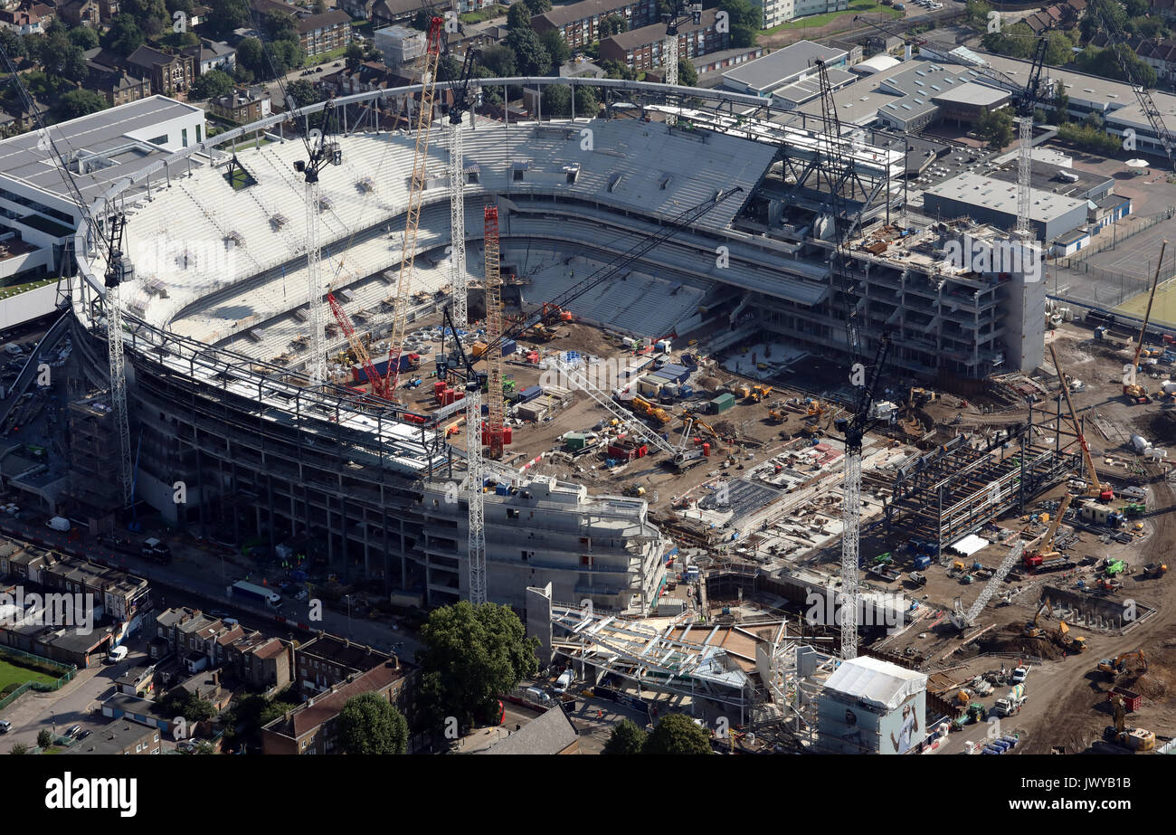 Luftaufnahme des Tottenham Hotspur Stadions im Bau, London, Großbritannien Stockfoto