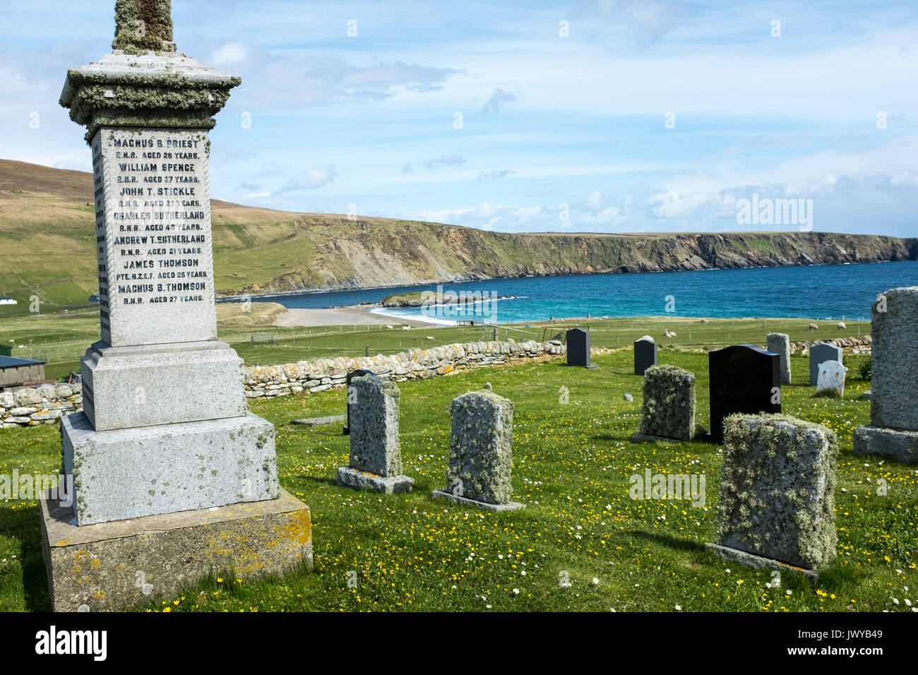 Shetland Insel Friedhof Stockfoto