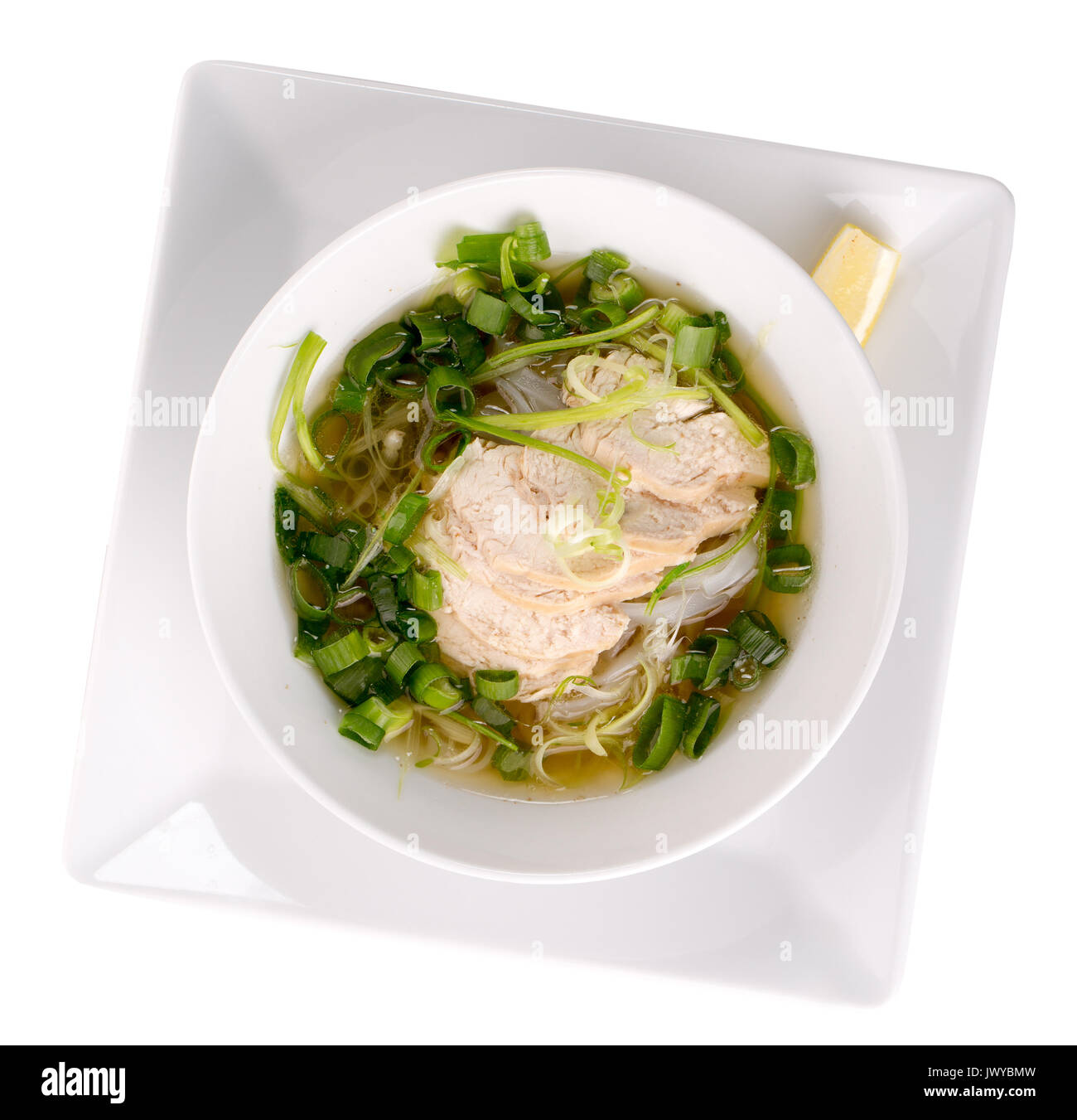 Thailändische Suppe mit Fleisch. Stockfoto