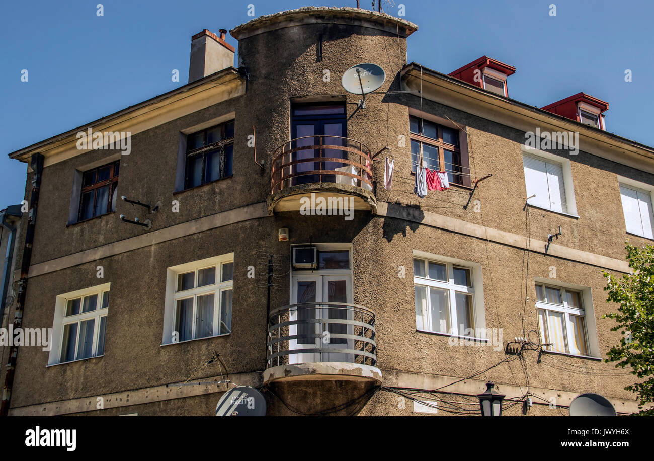 Cetinje, Montenegro - 2-stöckiges Gebäude Stockfoto