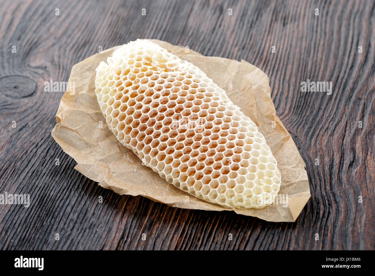 Honig Bienenwachs wabenförmigen Zellen mit süßen Honig Stockfoto