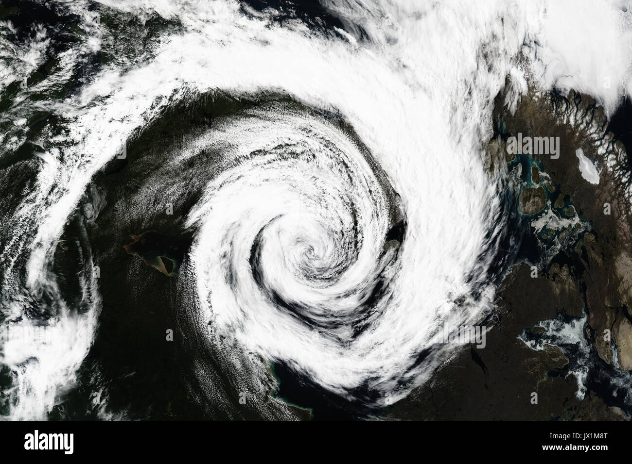 Cyclone - Blick aus dem Weltall. Elemente des Bildes sind von der NASA eingerichtet. Stockfoto