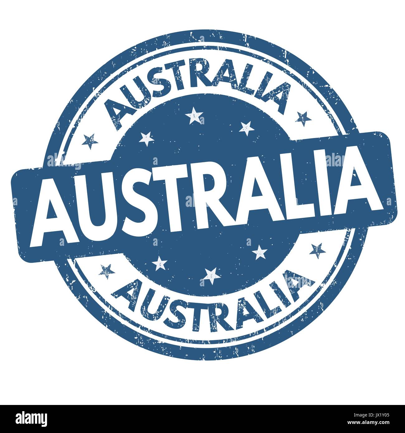 Australien grunge Stempelabdruck auf weißem Hintergrund, Vector Illustration Stock Vektor