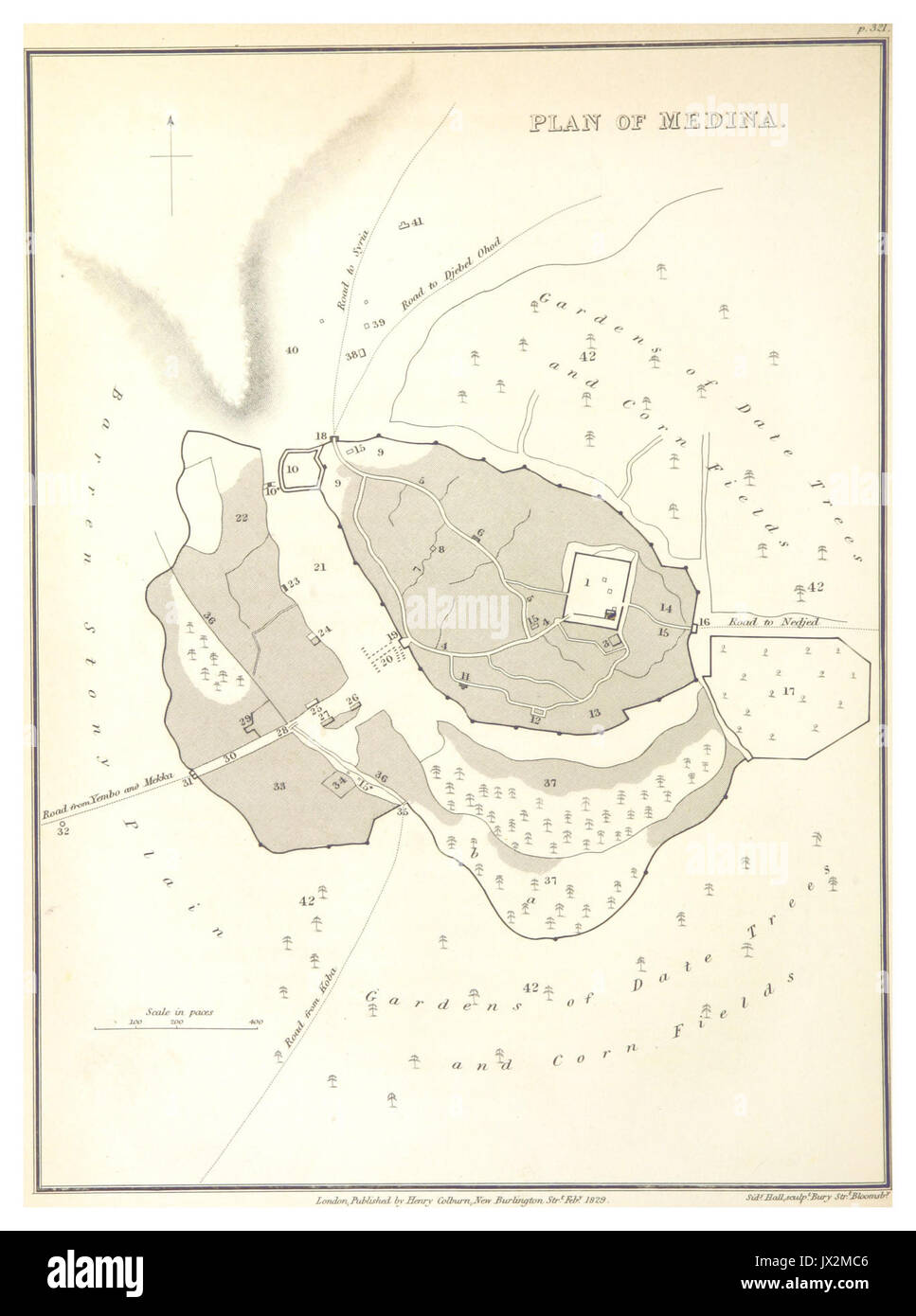 PLAN VON MEDINA (1814) Stockfoto