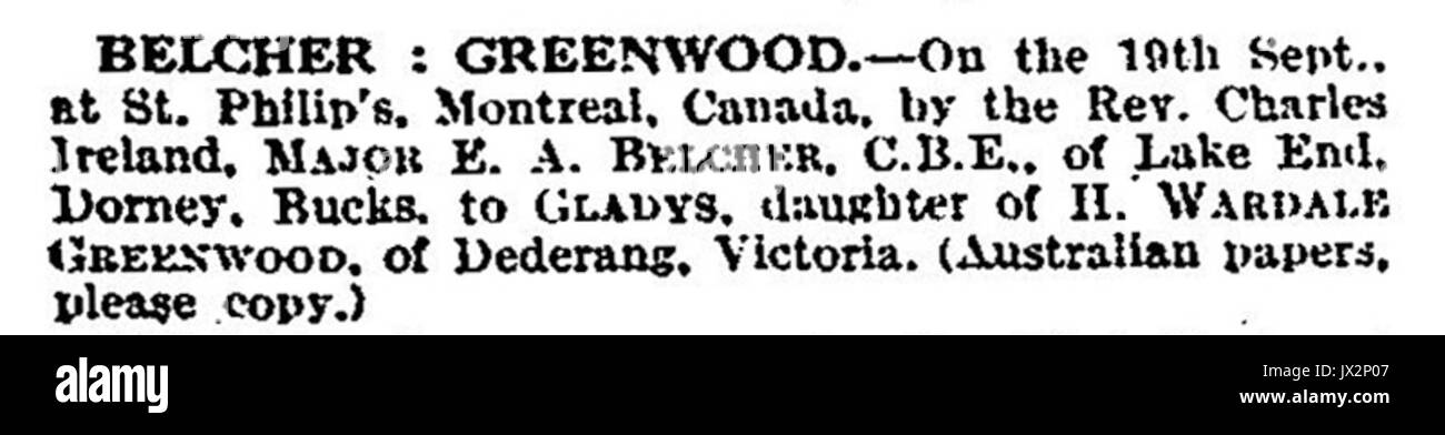 Ehe in Zeiten 1926 Stockfoto