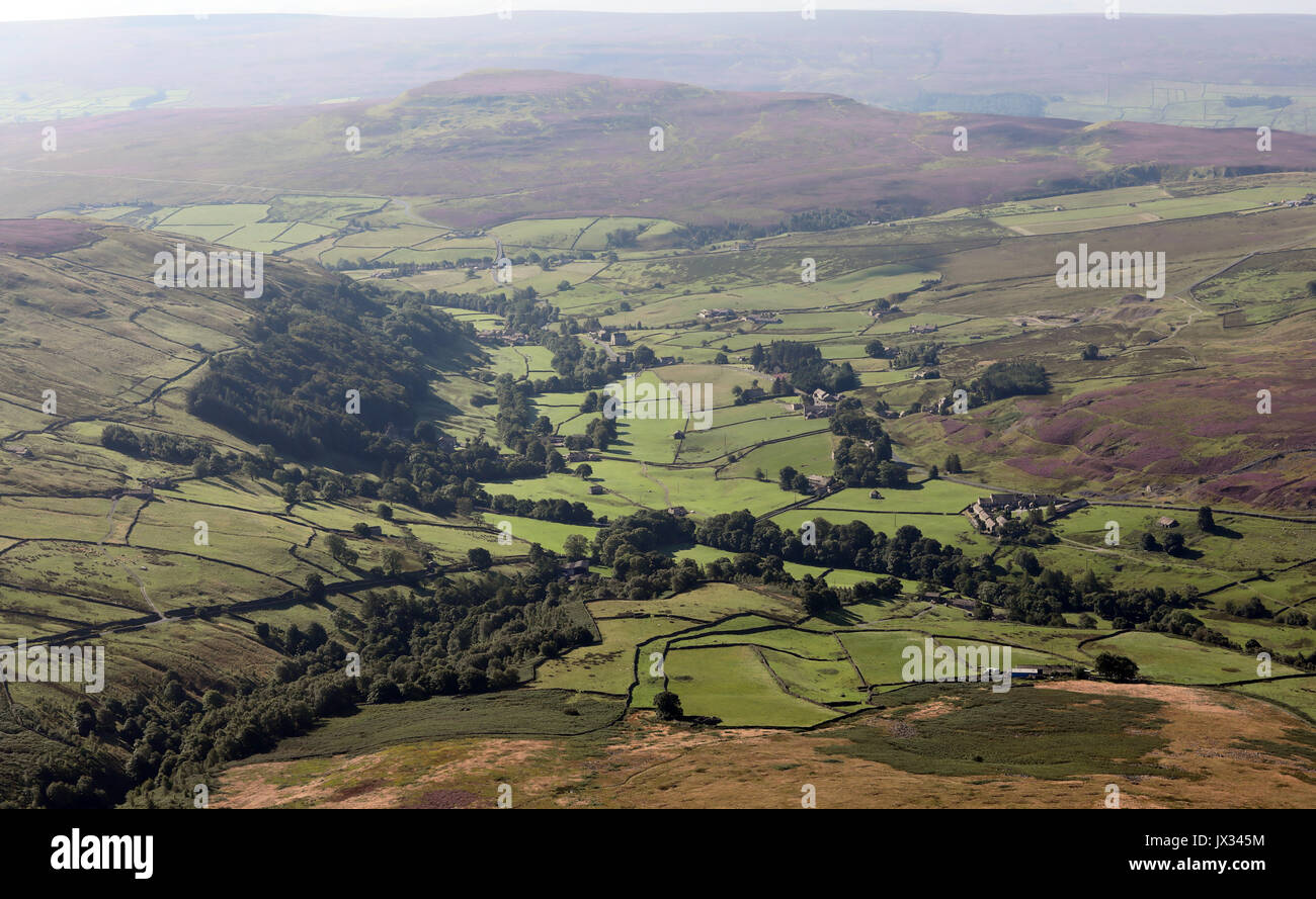 Luftaufnahme der Yorkshire Dales tal Szene, Großbritannien Stockfoto