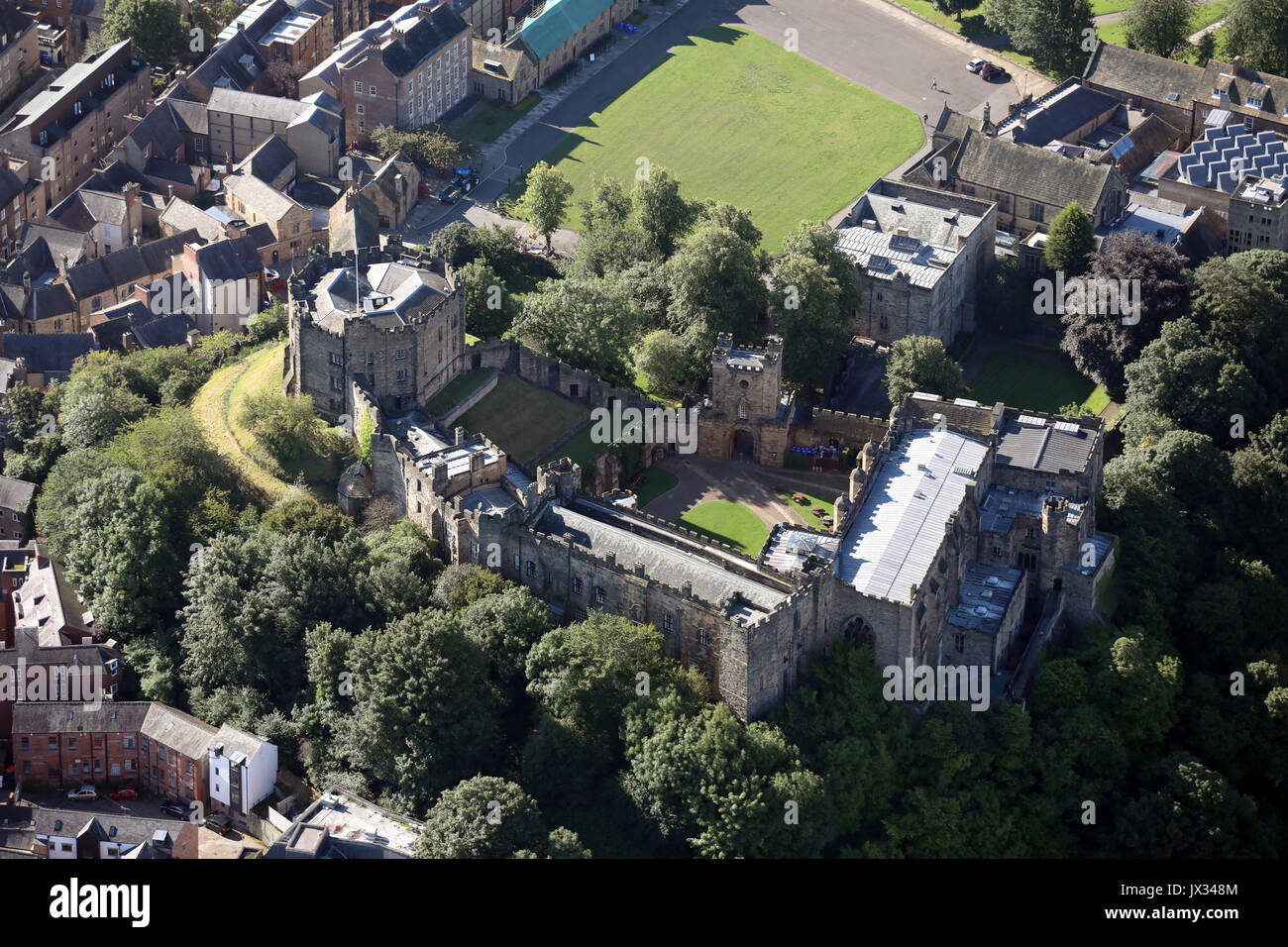 Luftaufnahme von Durham Castle (Teil der Durham University), Großbritannien Stockfoto
