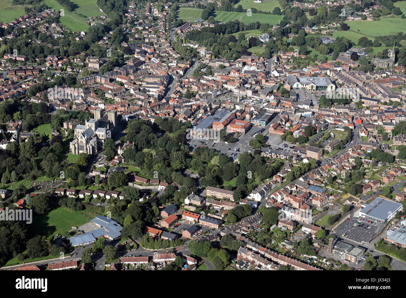 Luftaufnahme von Ripon City, North Yorkshire, Großbritannien Stockfoto