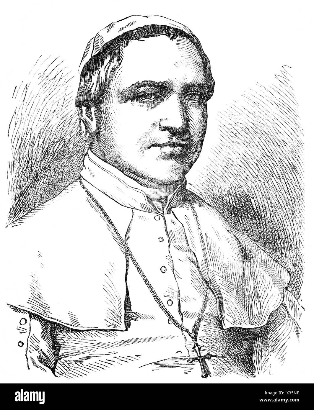 Papst Pius IX., 13. Mai 1792 - 7. Februar 1878, regierte als Papst vom 16. Juni 1846 bis zu seinem Tod Stockfoto