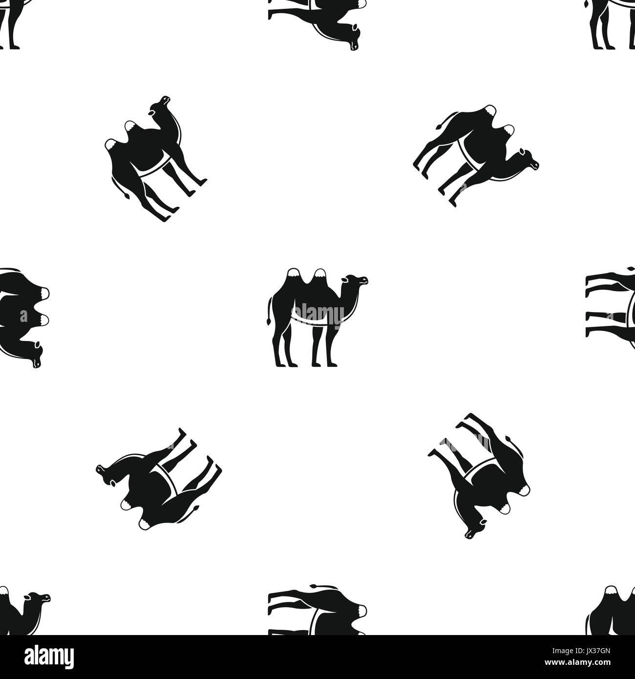 Kamel Muster nahtlose Schwarz Stock Vektor