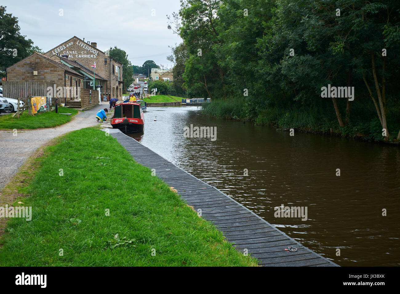 Allgemeine Ansichten des Leeds und Liverpool Canal an foulridge Wharf. Pendle, Lancashire, England. Großbritannien. Stockfoto