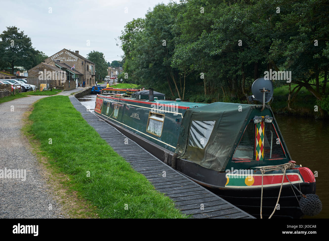 Allgemeine Ansichten des Leeds und Liverpool Canal an foulridge Wharf. Pendle, Lancashire, England. Großbritannien. Stockfoto