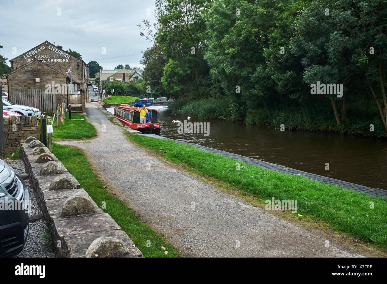 Allgemeine Ansichten des Leeds und Liverpool Canal an foulridge Wharf. Pendle, Lancashire, England. Großbritannien. Stockfoto
