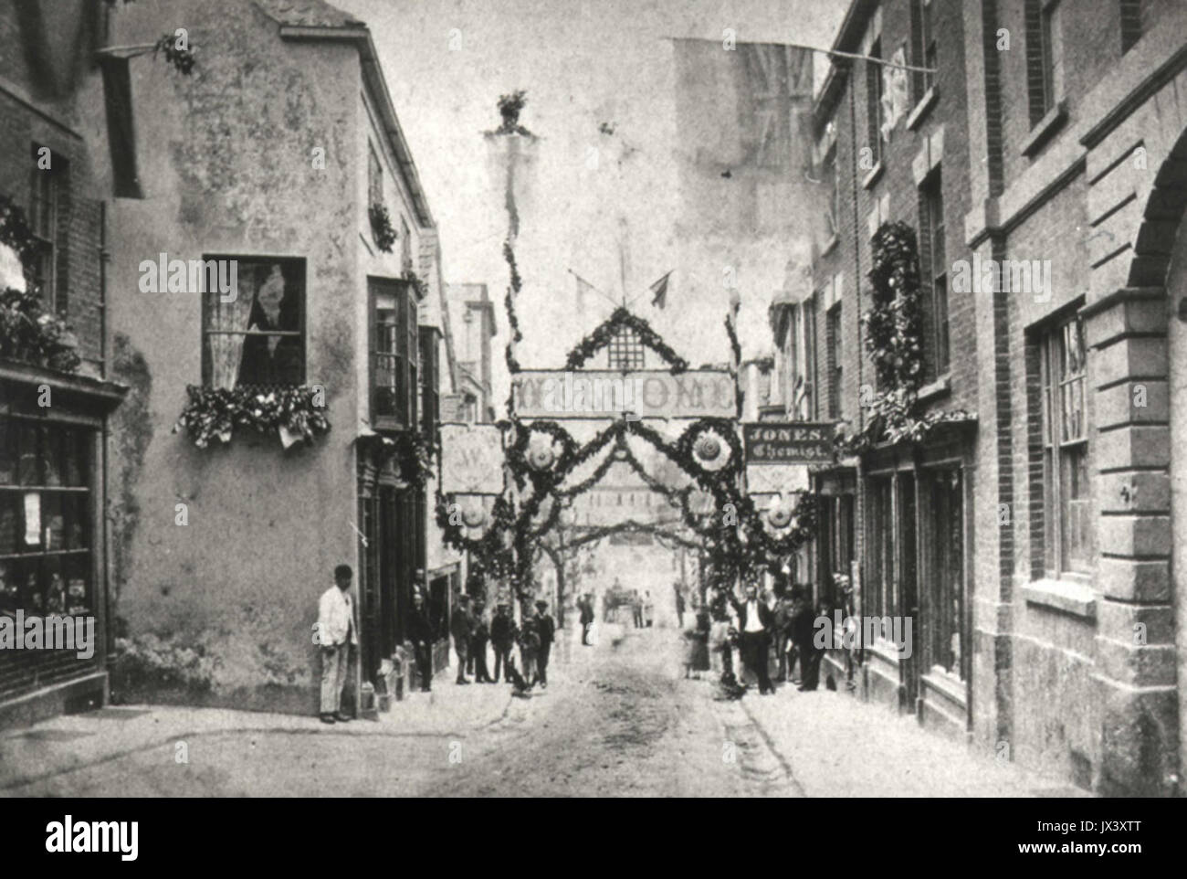 Monnow Straße von Agincourt Square 1883 Stockfoto