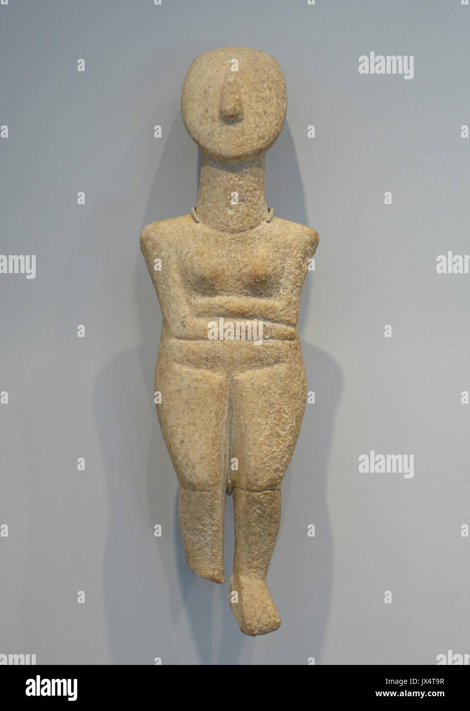 Weibliche Figur der Spedos Sorte, Kykladen, Bronzezeit, 2600 2500 v. Chr., Marmor Arthur M Sackler Museum, Harvard University DSC 01506 Stockfoto