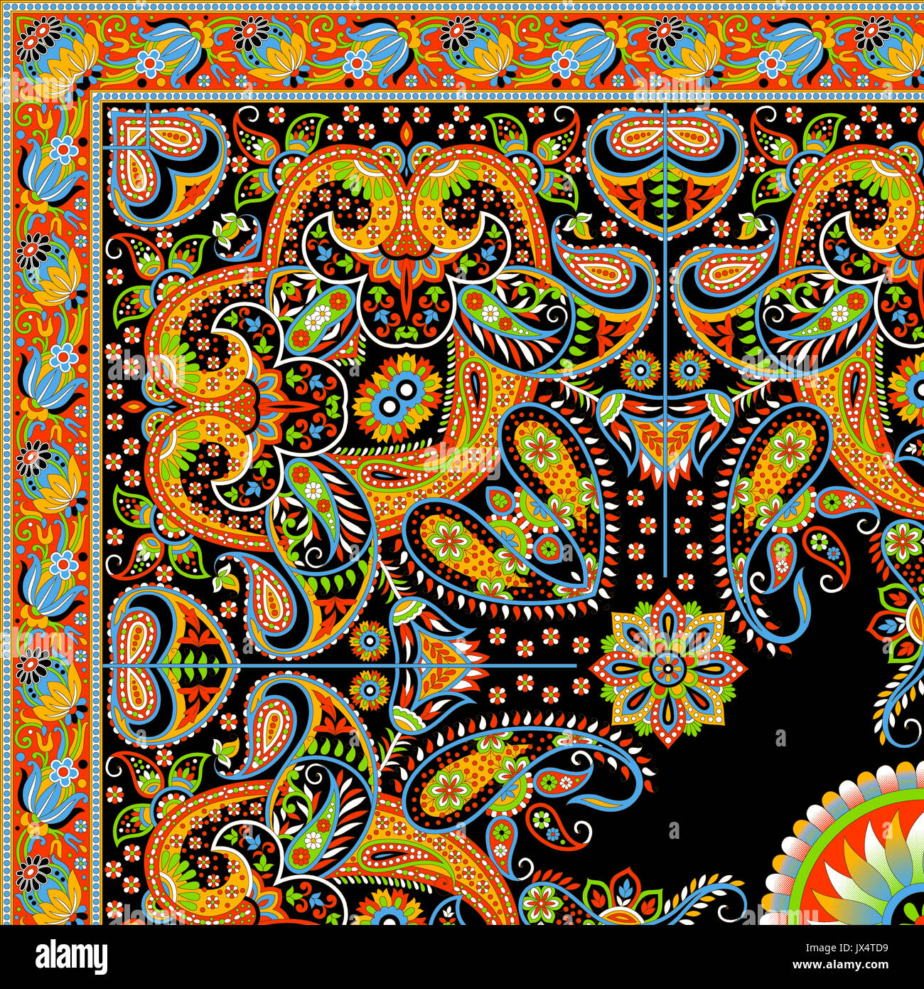 Schöne bunte Textildruck schal Design Stockfoto