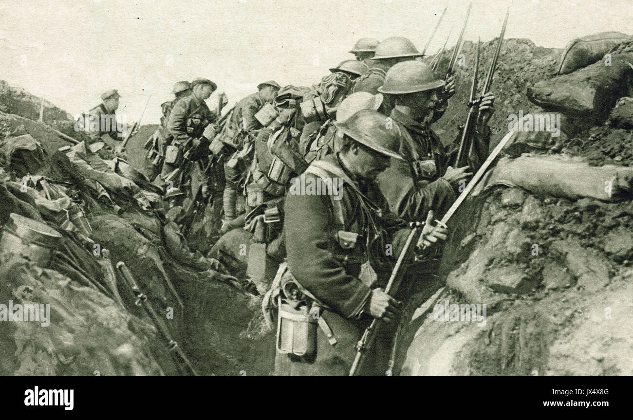 Kanadier Vorbereitung für das Bajonett, WW1 Stockfoto