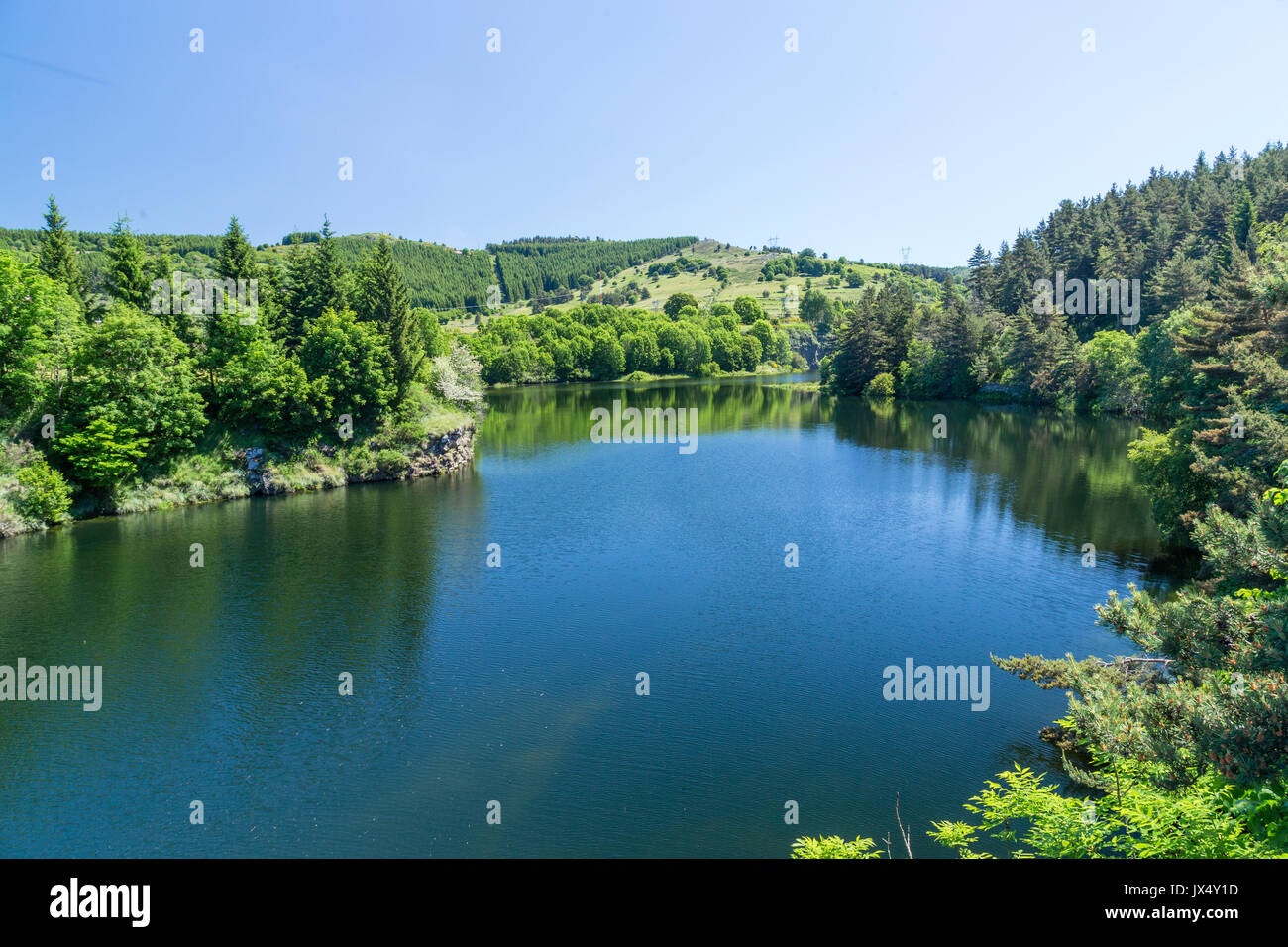 Frankreich, Ardèche, Parc naturel Regional des Monts d'Ardèche (regionalen Naturparks der Berge der Ardèche), Cros de Georand, La Palisse See Stockfoto