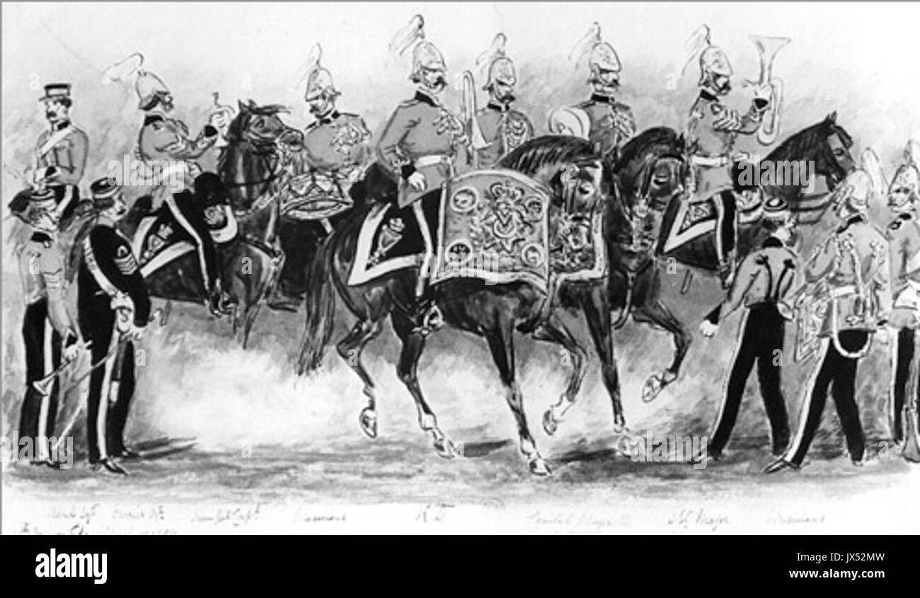 Musiker der 4. Royal Irish Dragoon Guards Stockfoto