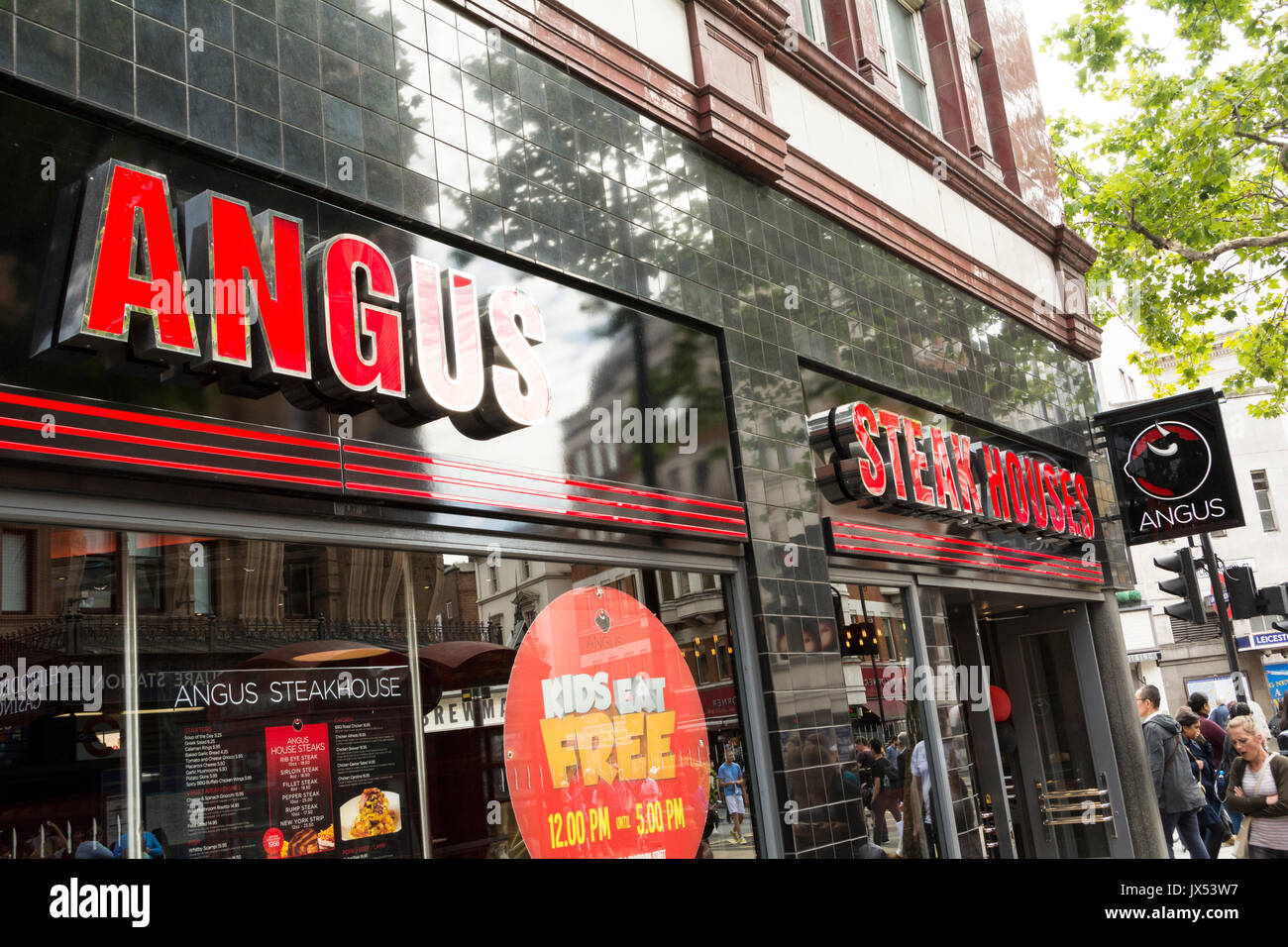 Die Angus Steak House Restaurant Leicester Square, London, UK Stockfoto