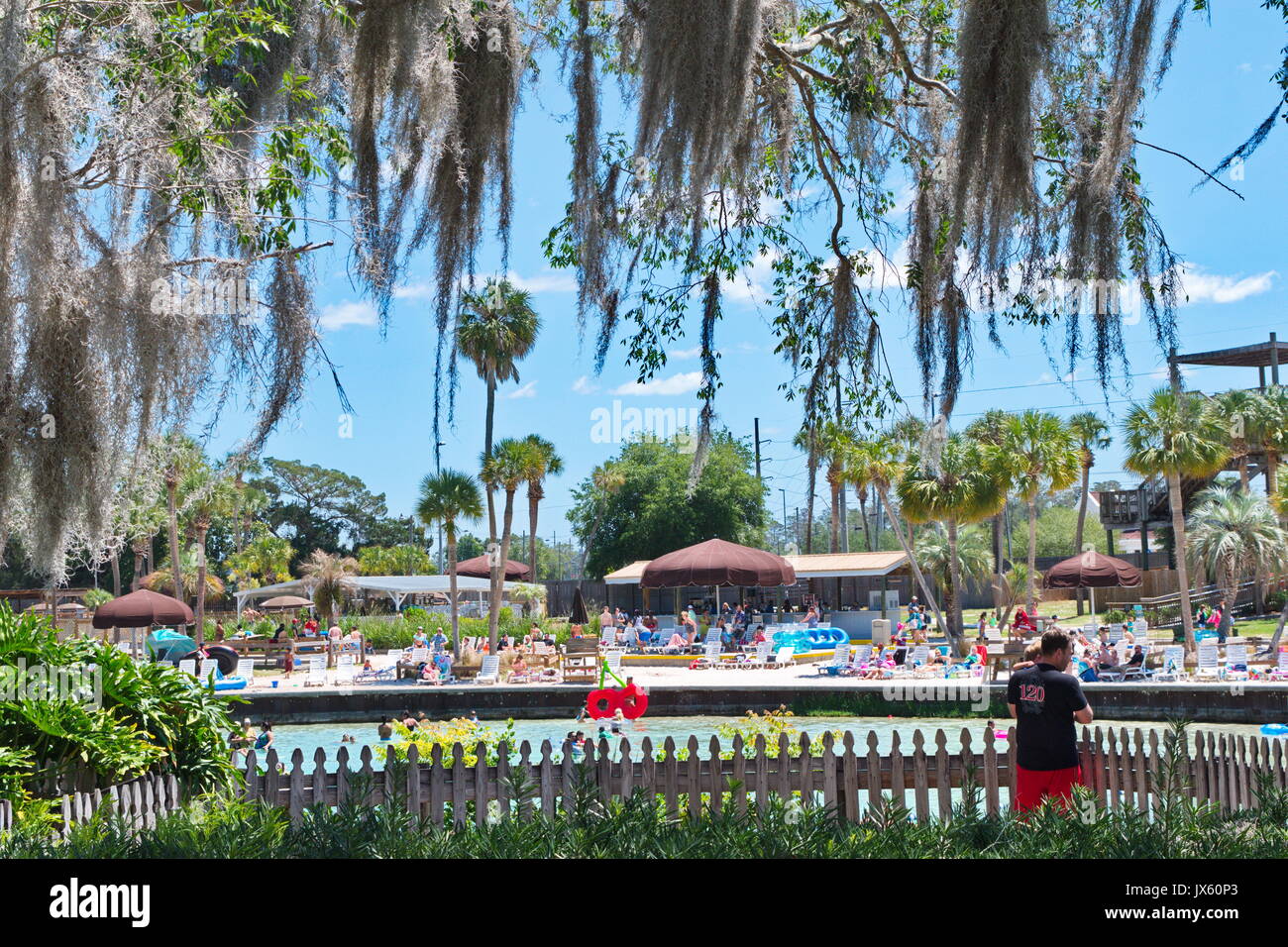 Weeki Wachee Stadt in Florida bekannt für Meerjungfrauen zeigen und kristallklares Wasser. Stockfoto