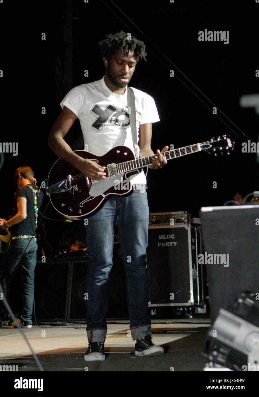 Musiker Kele Okereke rock Gruppe Bloc Party führt 2. Jährliche LA wöchentliche Umweg Music Festival Oktober 6,2007 Los Angeles, Kalifornien. Stockfoto