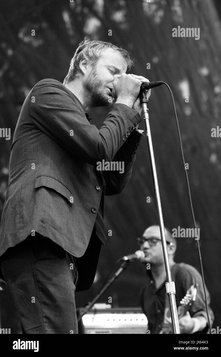 Matt Berninger National spielt 2009 Outside Lands Festival Golden Gate Park 28,2009. August San Francisco. Stockfoto