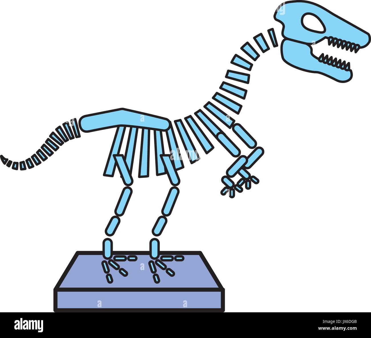 Museum Dinosaurier Skelett Symbol Stock Vektor