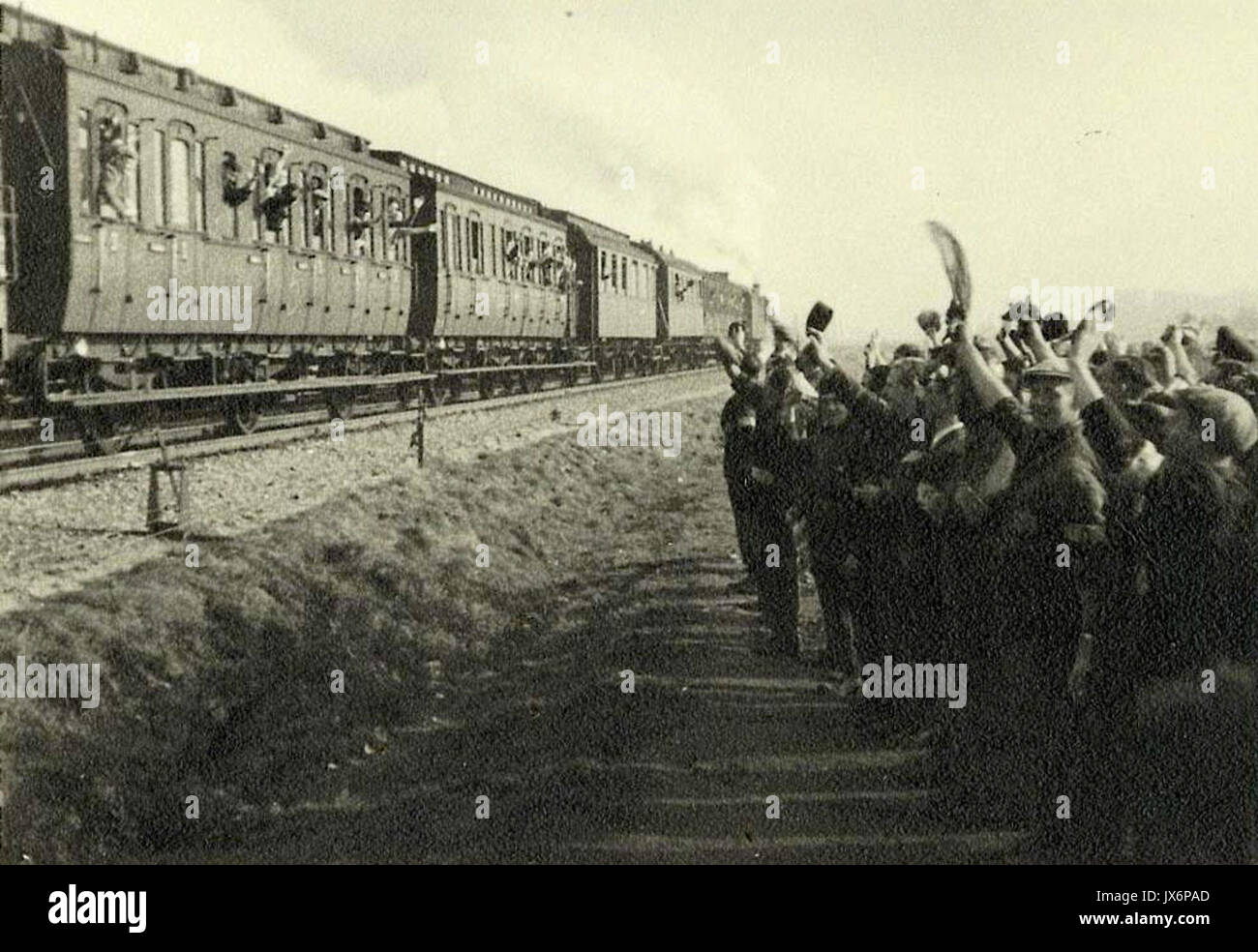 Westerbork, Holland, Juden zu Deportierten in einem Zug nach Auschwitz Stockfoto