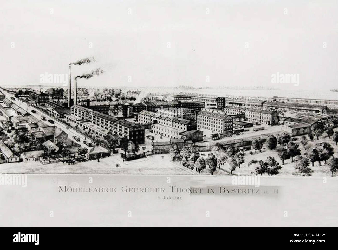 Thonet Werk in Bystrice pod Hostynem 1911 Stockfoto
