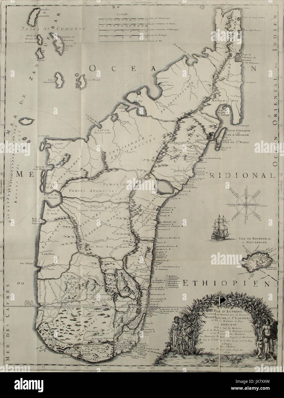 "Die Fahrten durch die sieur D.B. zu den Inseln Dauphine oder Madagaskar und Bourbon oder Mascarenne in den Jahren 1669, 70, 71 & 72" (1897) Stockfoto