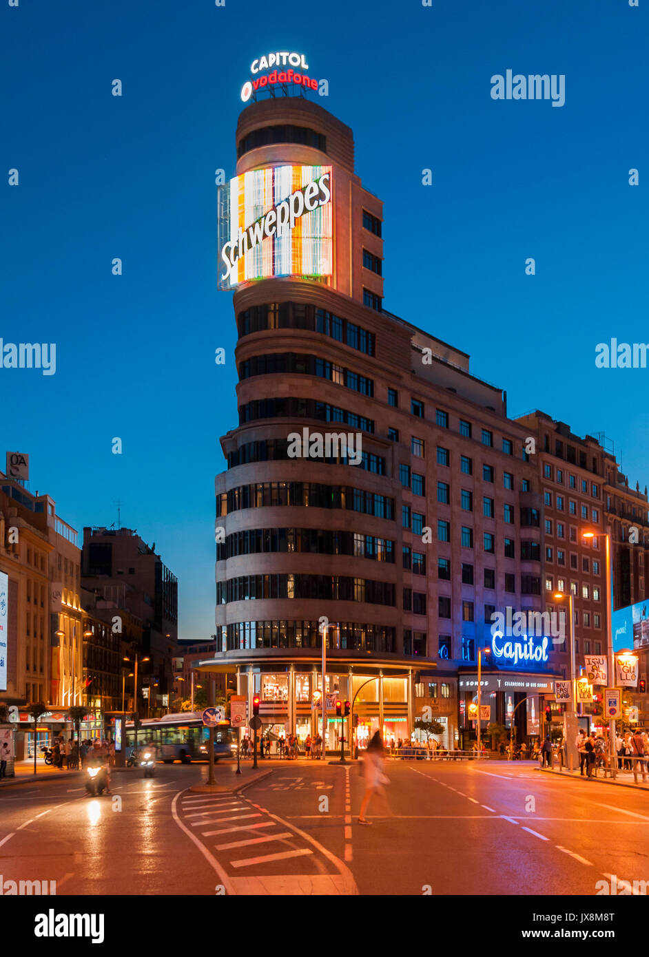 Edificio Capitol en la Gran Vía de Madrid. España Stockfoto