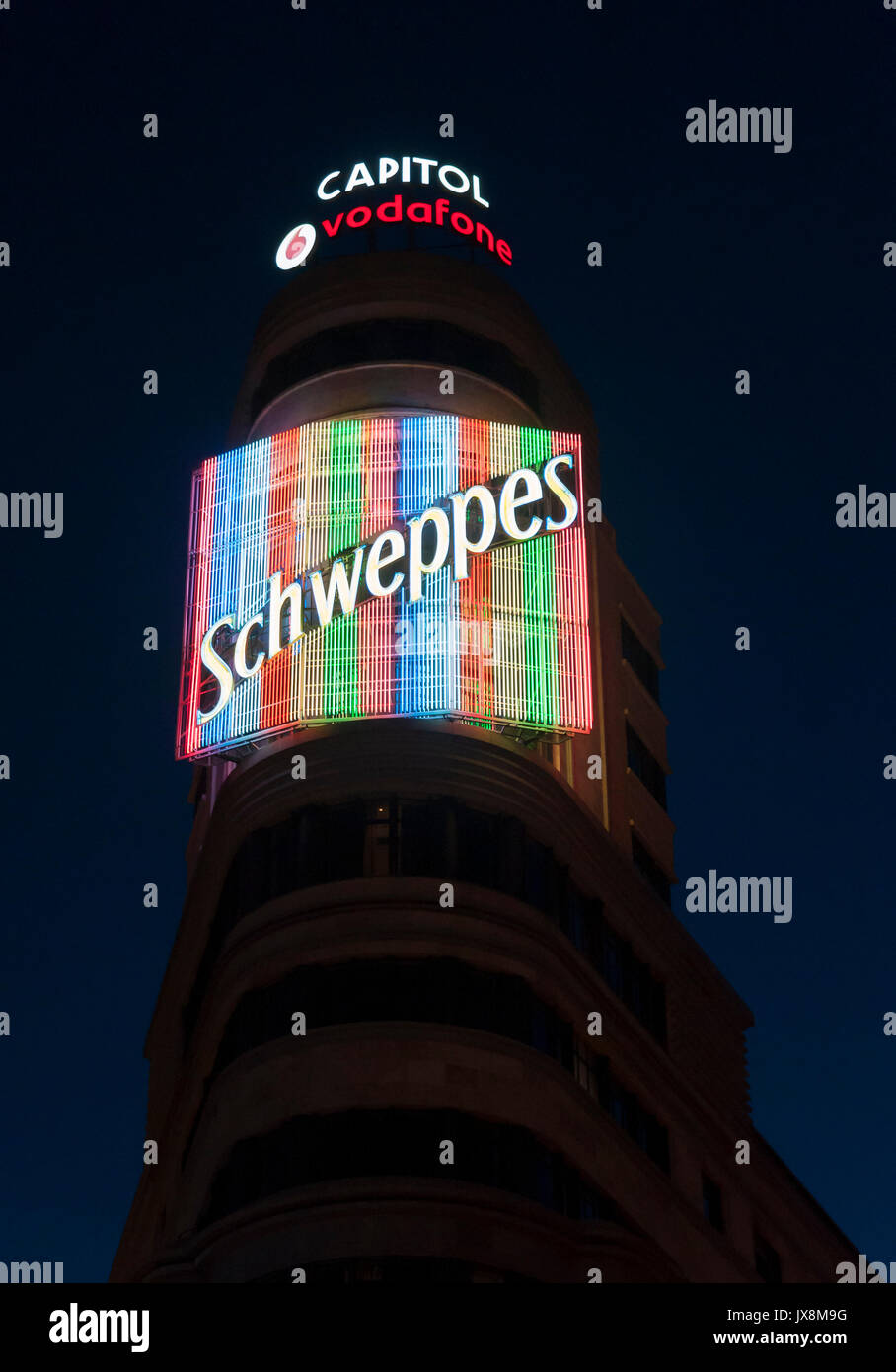 Edificio Capitol en la Gran Vía de Madrid. España Stockfoto