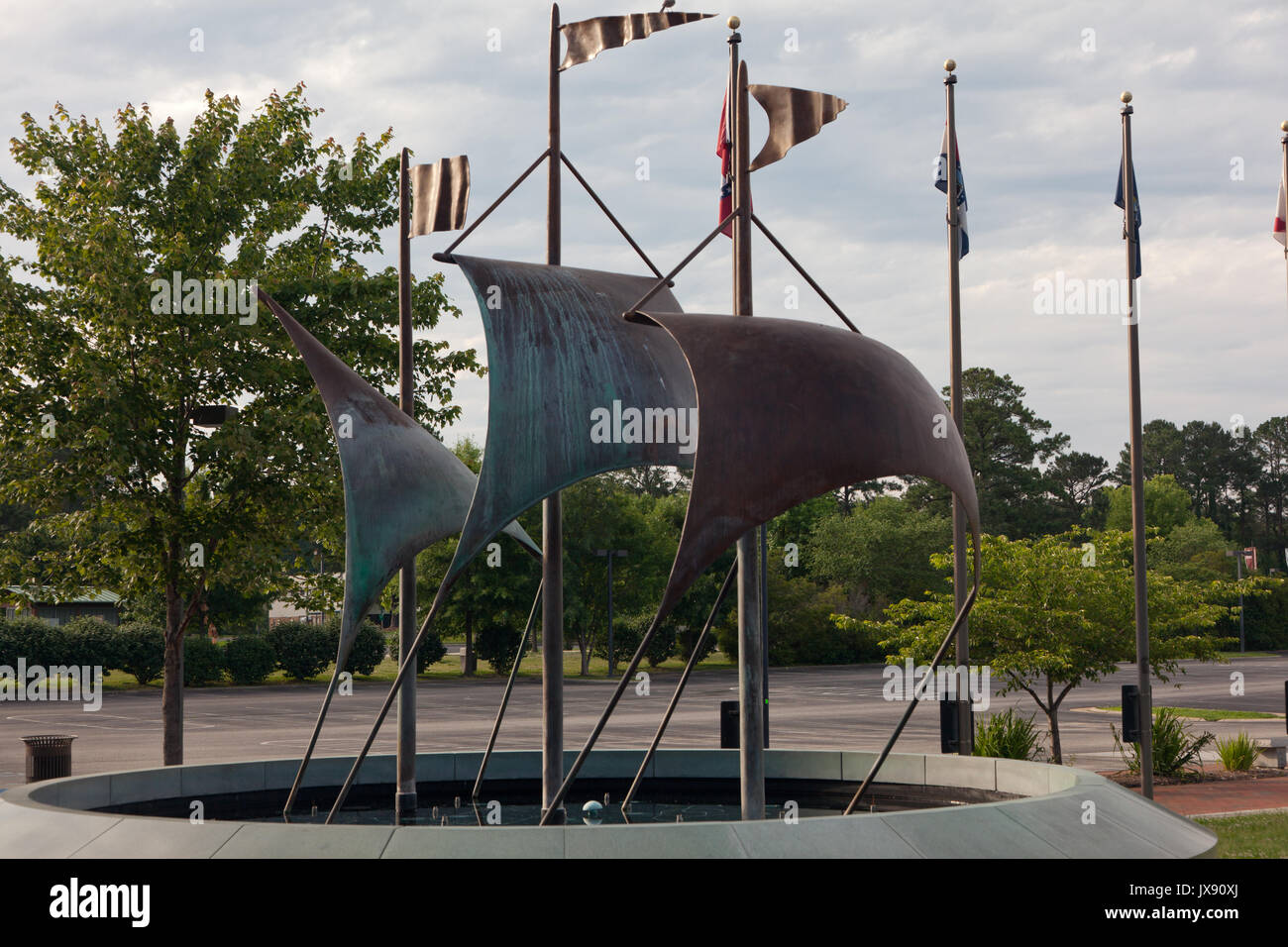 Die 3 Segel Denkmal an Jamestown Stockfoto