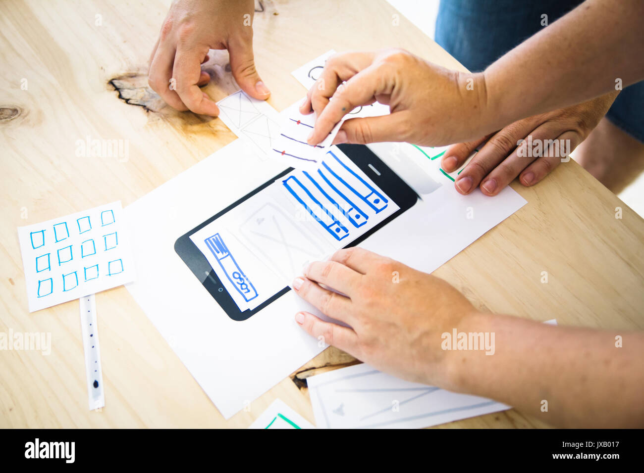 Mobile App Design Stockfoto