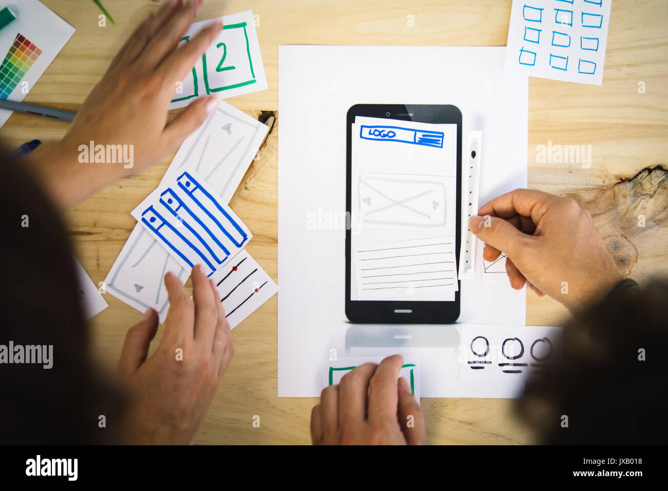 Mobile App Design Konzept Stockfoto