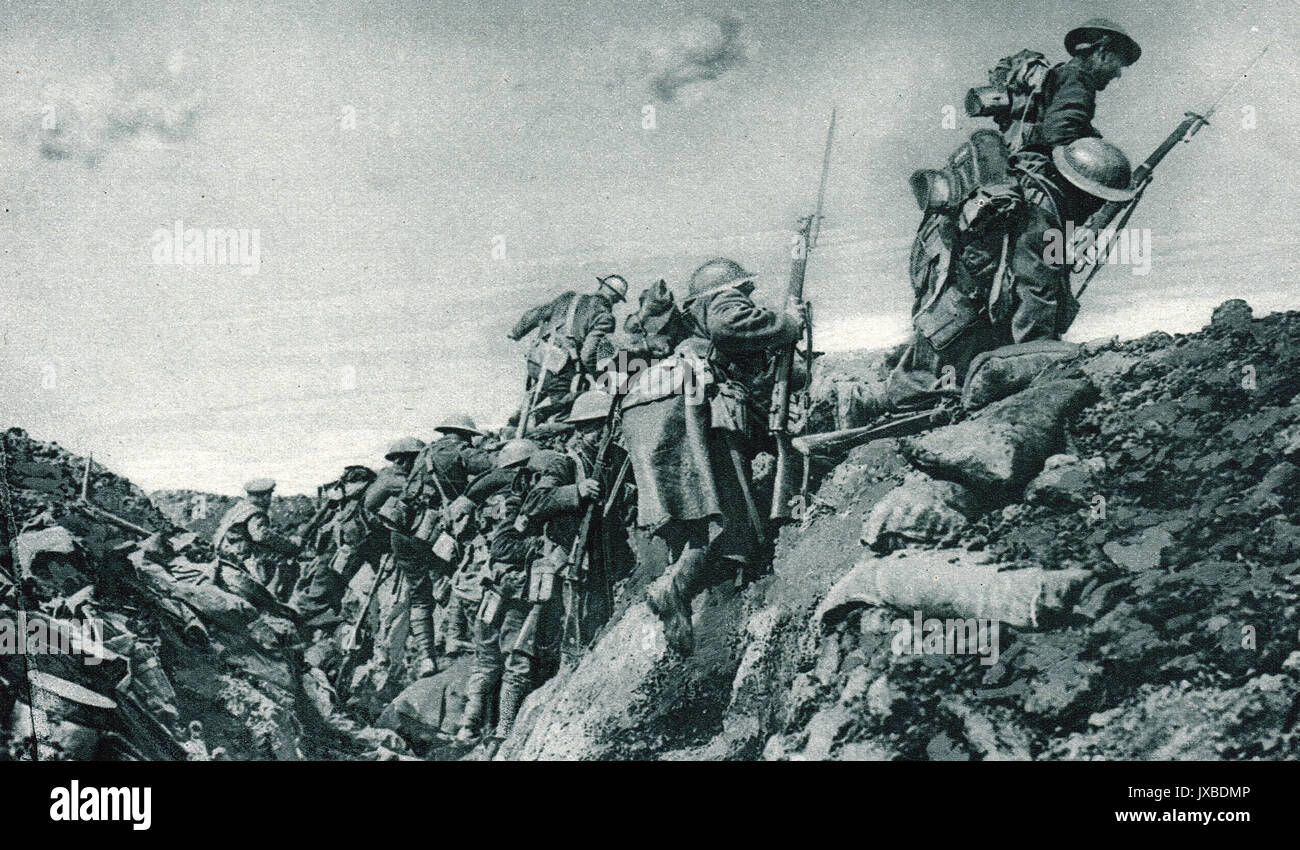 Kanadische Soldaten über WW1 Stockfoto