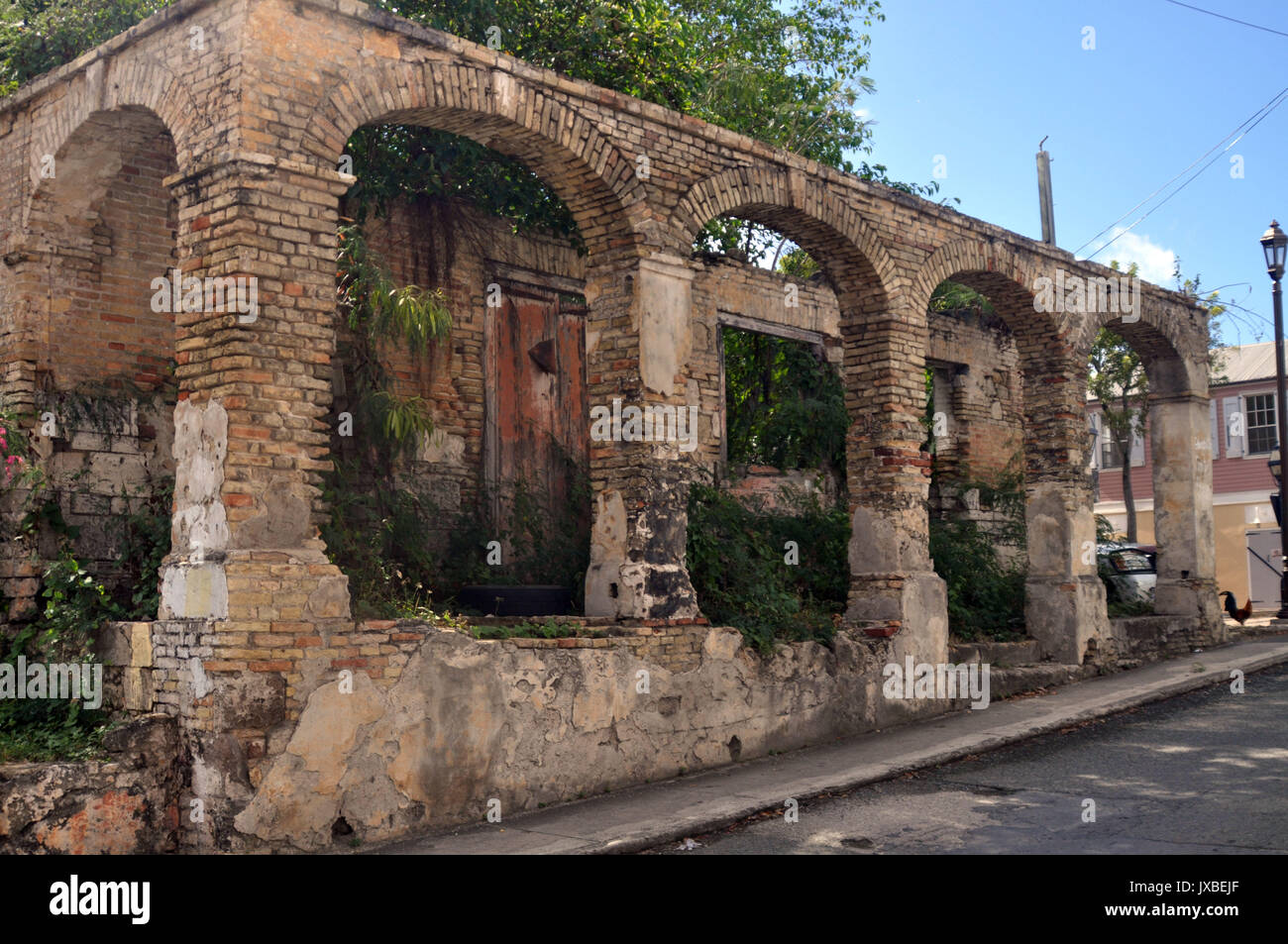 Karibik Ruinen auf der Insel St. Croix Stockfoto