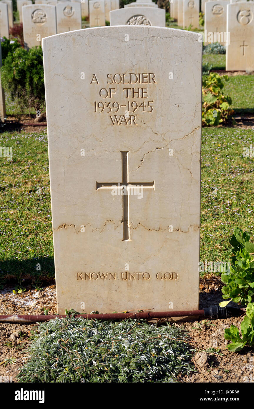 British War Cemetery, Alinta, Leros Island, Dodecanese Islands, Griechenland. Stockfoto