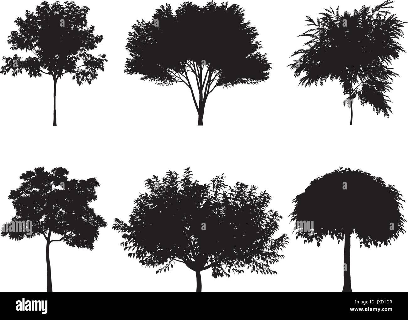 Vektor-Illustration der Baum Silhouetten Stock Vektor