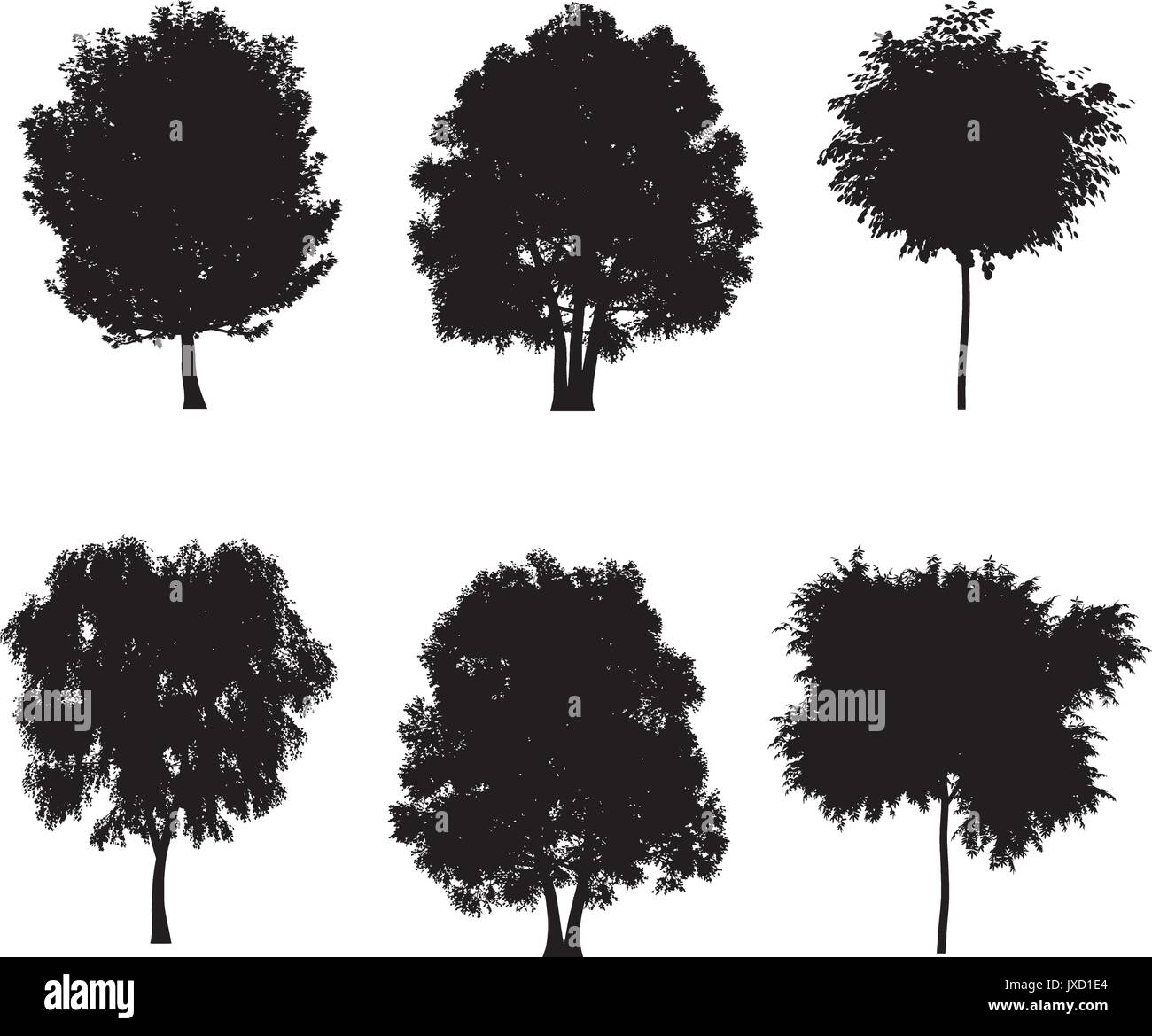 Vektor-Illustration der Baum Silhouetten Stock Vektor