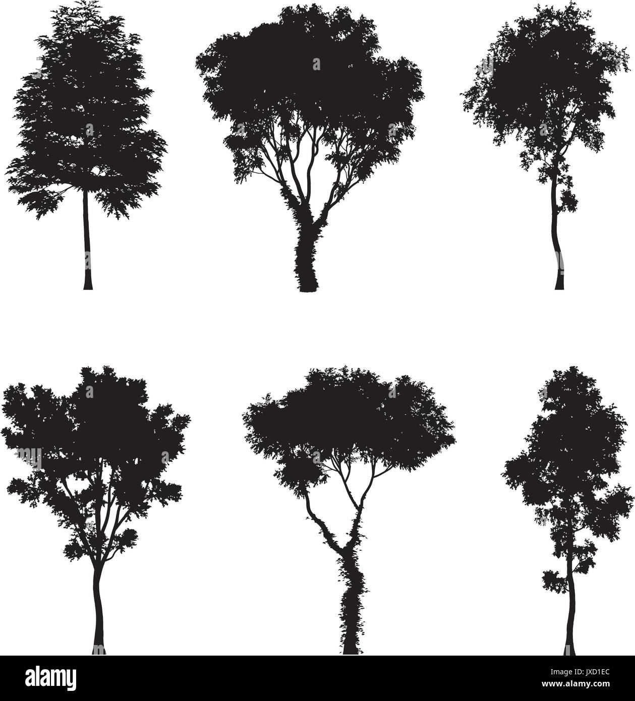 Vektor-Illustration der Baum Silhouetten Stock Vektor